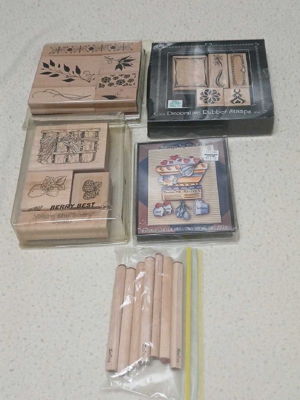 Lot Of 5 Packages Rubber Stamps New Stampin Up Judith Fiskars
